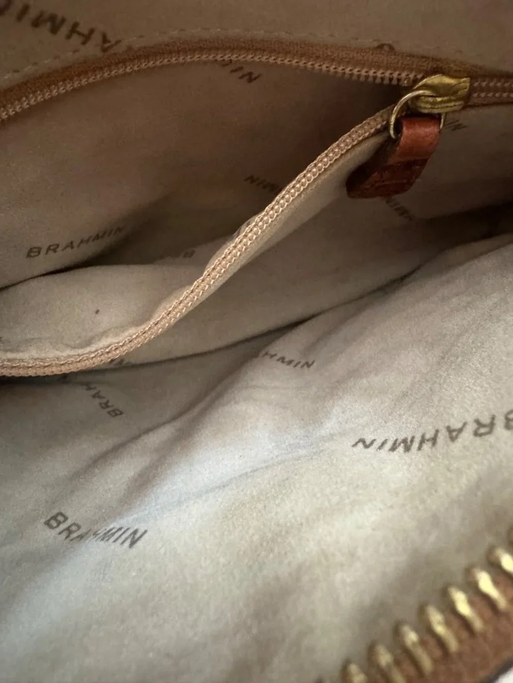 Brahmin Dany Toiletry and Cosmetic Leather Bag Pouch Melbourne Zipper